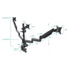 Monoprice Workstream by Triple Monitor Gas Spring Mount for up to 32&#34; Screen 29406